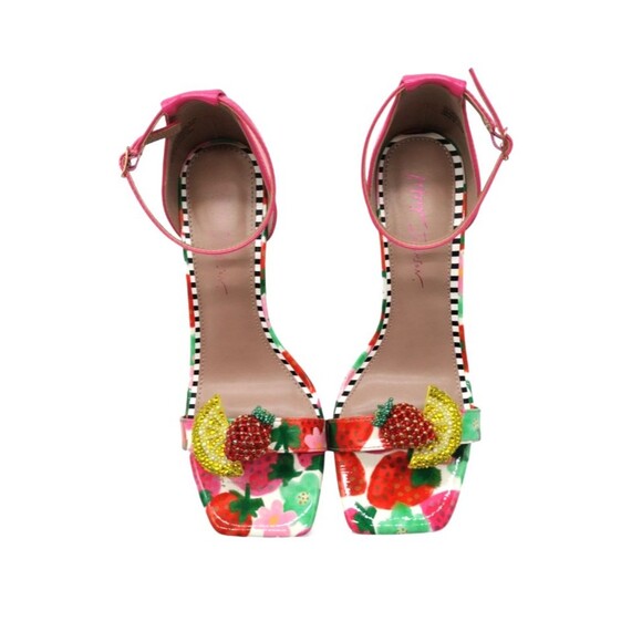 Betsey Johnson Women's Size 9.5 Harlen Berry Multi Rhinestone Ankle Strap Sandal - Picture 7 of 14
